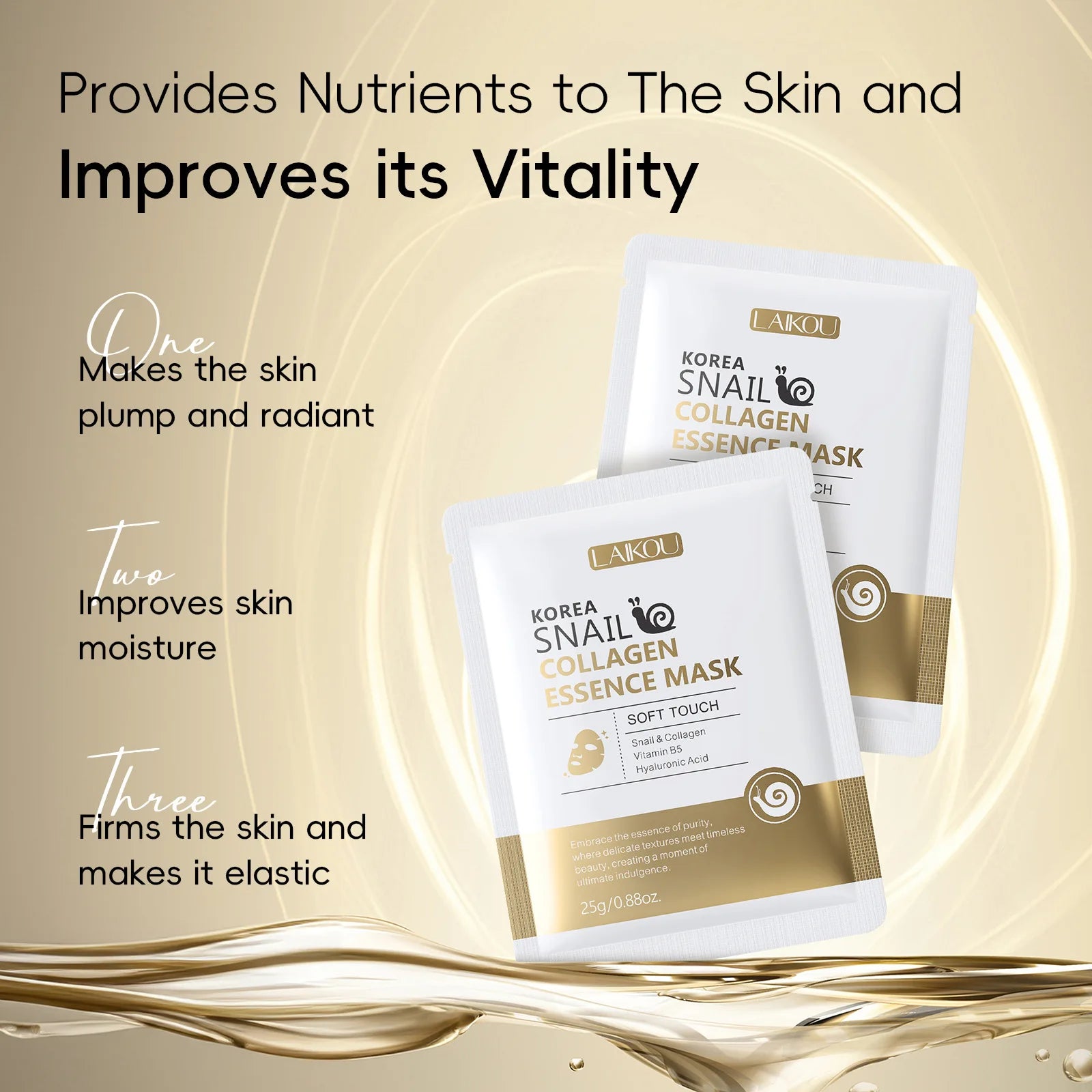 Snail Mucin & Protein Sheet Mask,Anti-Aging & Repair Face Mask,Hydrating Firming Essence Mask for Wrinkles and Pores,5/10/20 PCS Oasis Select 10pcs