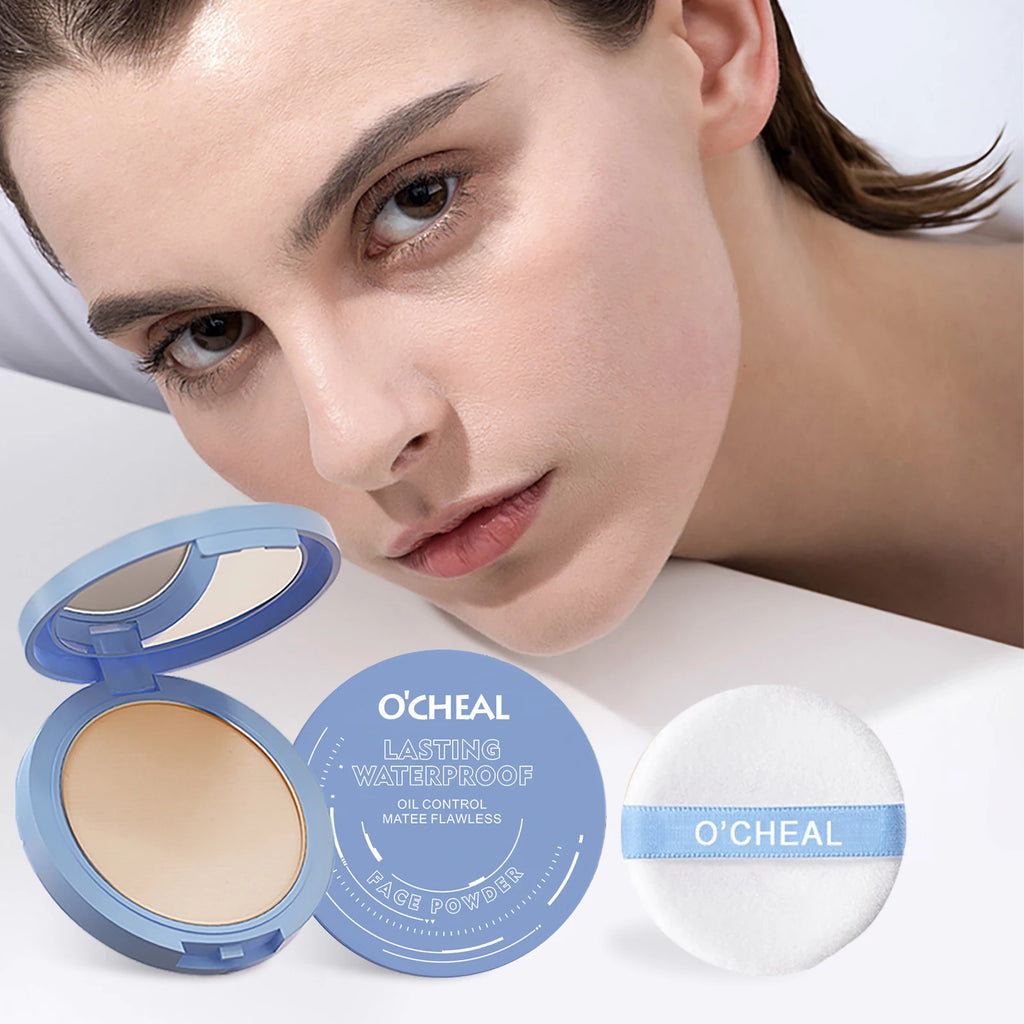 Ocheal Matte Face Setting Powder Oil-control Lightweight Radiant Foundation Pressed Powder Face Full Coverage Makeup Cosmetic Oasis Select
