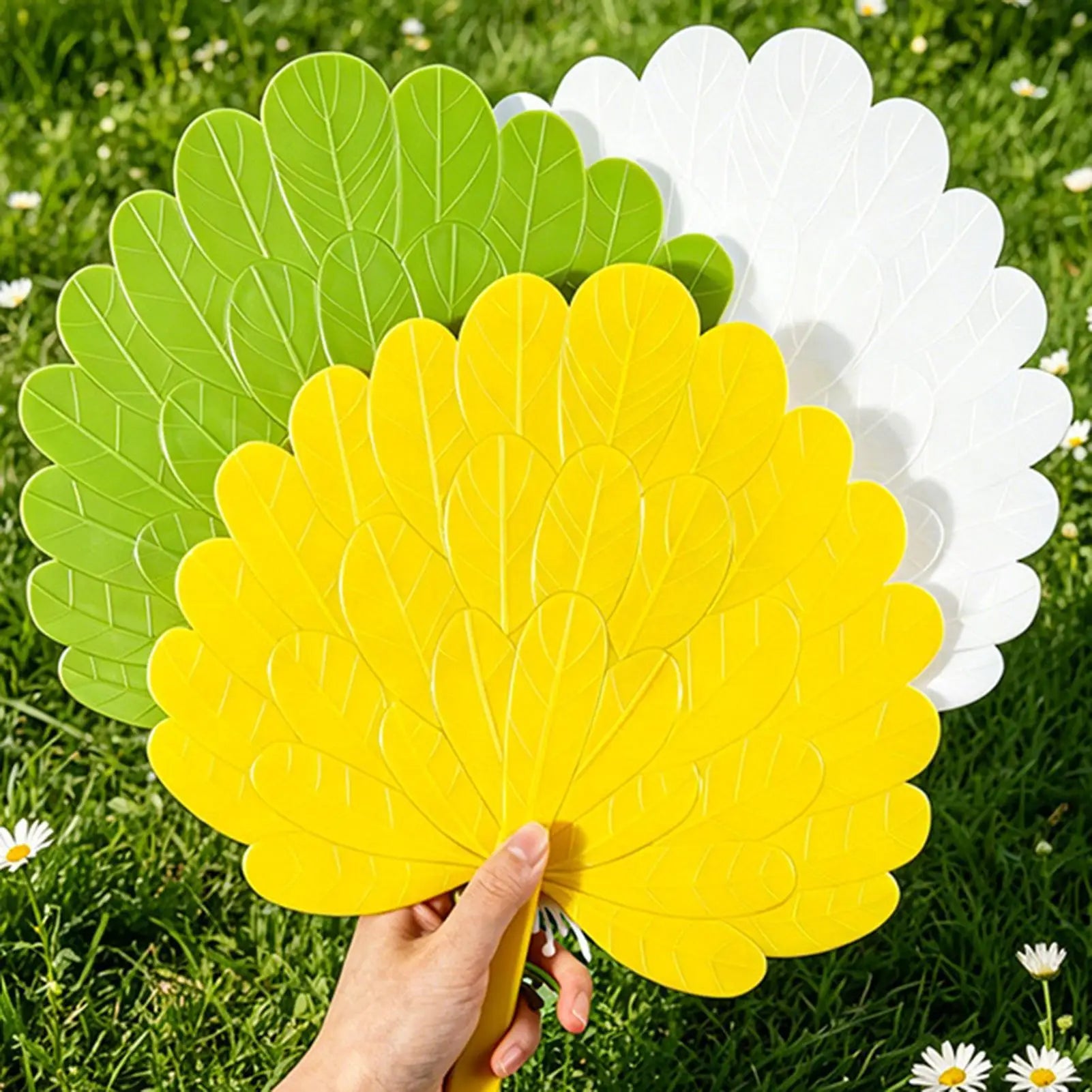 1PC Plastic Artificial Palm Leafs Fan Portable Cool Handheld Fan Artistic Home Decorations Summer Cooling Fan Photo Props