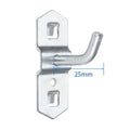 Wall Mount Square Hole Hook Durable Storage Rack 25/50/75/100/150/200mm Oblique Hanger Hole Board Hook Pegboard Hook Oasis Select 25mm