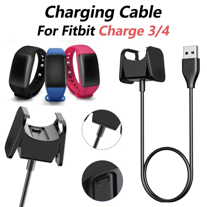 USB Charger Cable for Fitbit Charge 3 & 4 – Dock Adapter Fitness Tracker Charger Oasis Select