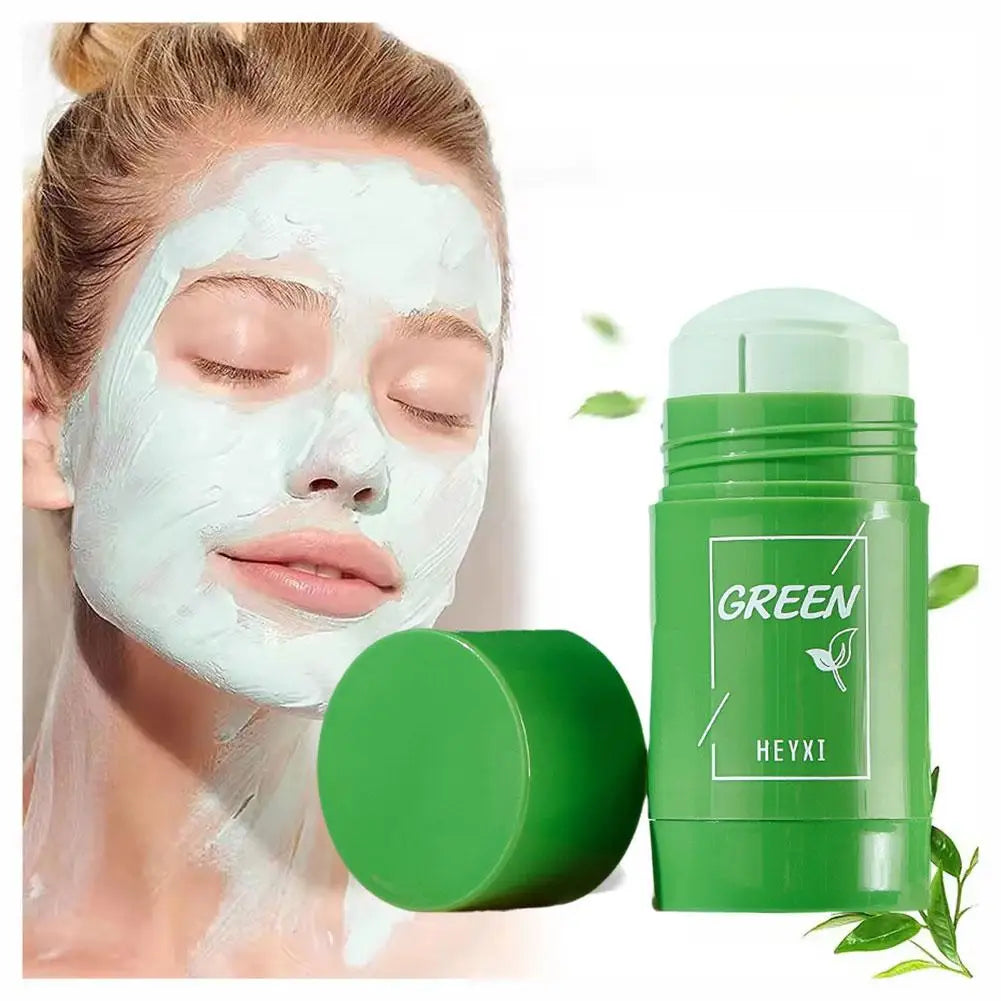 1/3PCS Green Tea Clay Stick For Face, Green Mask Stick Smear Acne Shrink Blackhead Green Tea Extract Facial Mask Pore Cleansing Oasis Select