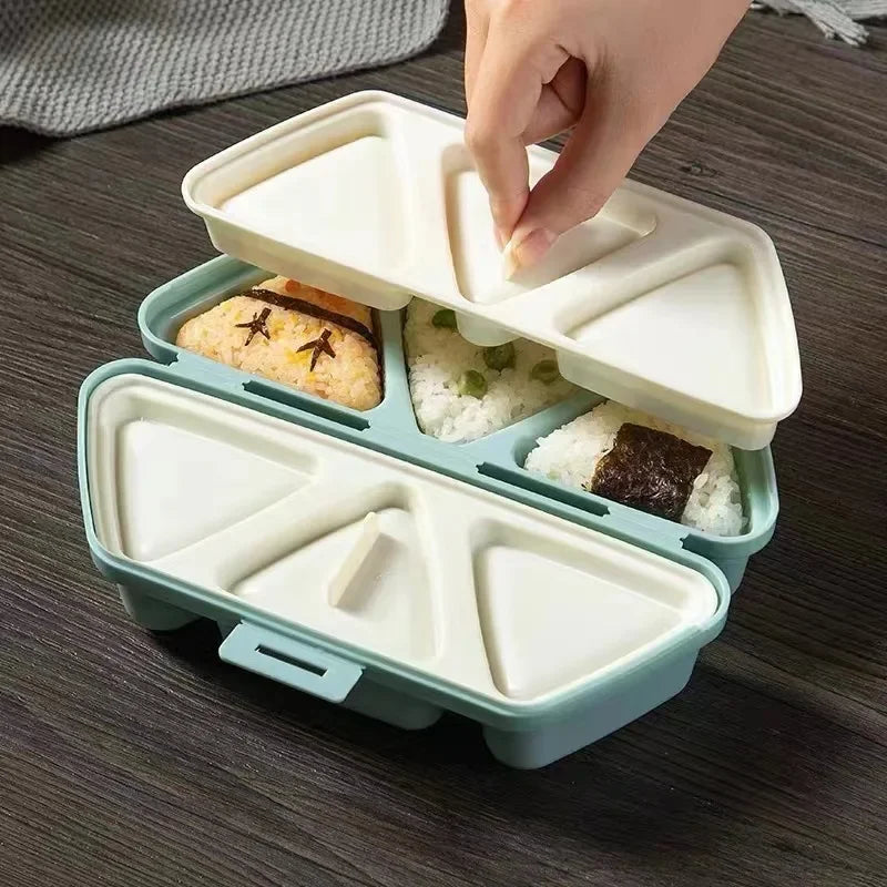Japanese Triangle Six in One Mold Rice and Vegetable Roll Portable Outdoor Sushi Picnic Lunch Box DIY Tool Oasis Select