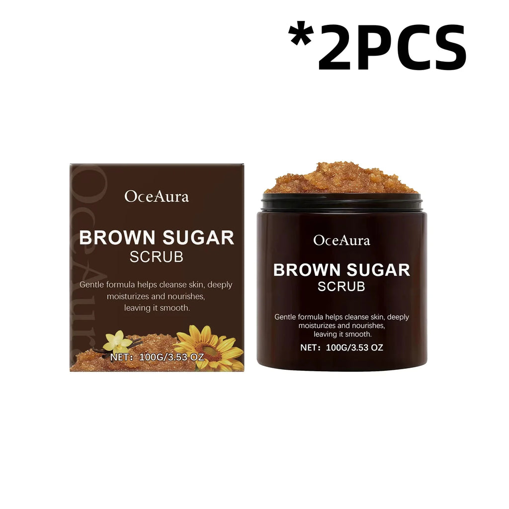 OCEAURA Brown Sugar Body Scrub Clean Skin Exfoliate Nourish Epidermis Improve Roughness Brightening Shrink Pores Body Care Scrub Oasis Select 100g Boxed X 2PCS