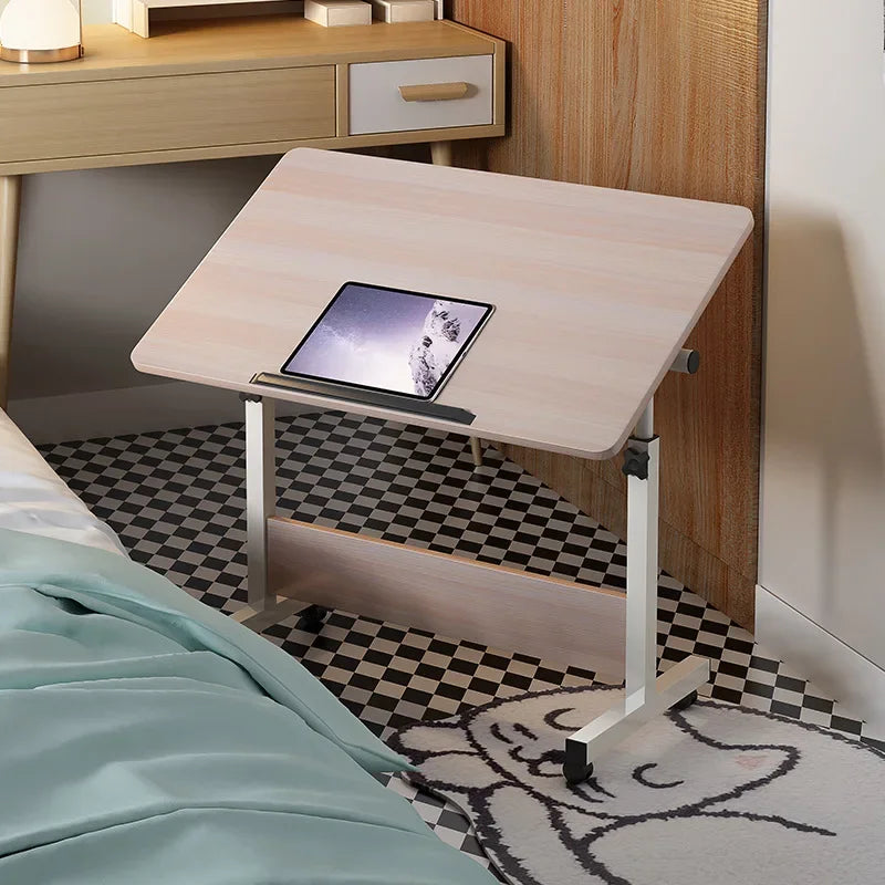 Folding table mobile small table bedside foldable lift coffee table standing with gurney bedside laptop desk Durable Oasis Select 1158 wood grain