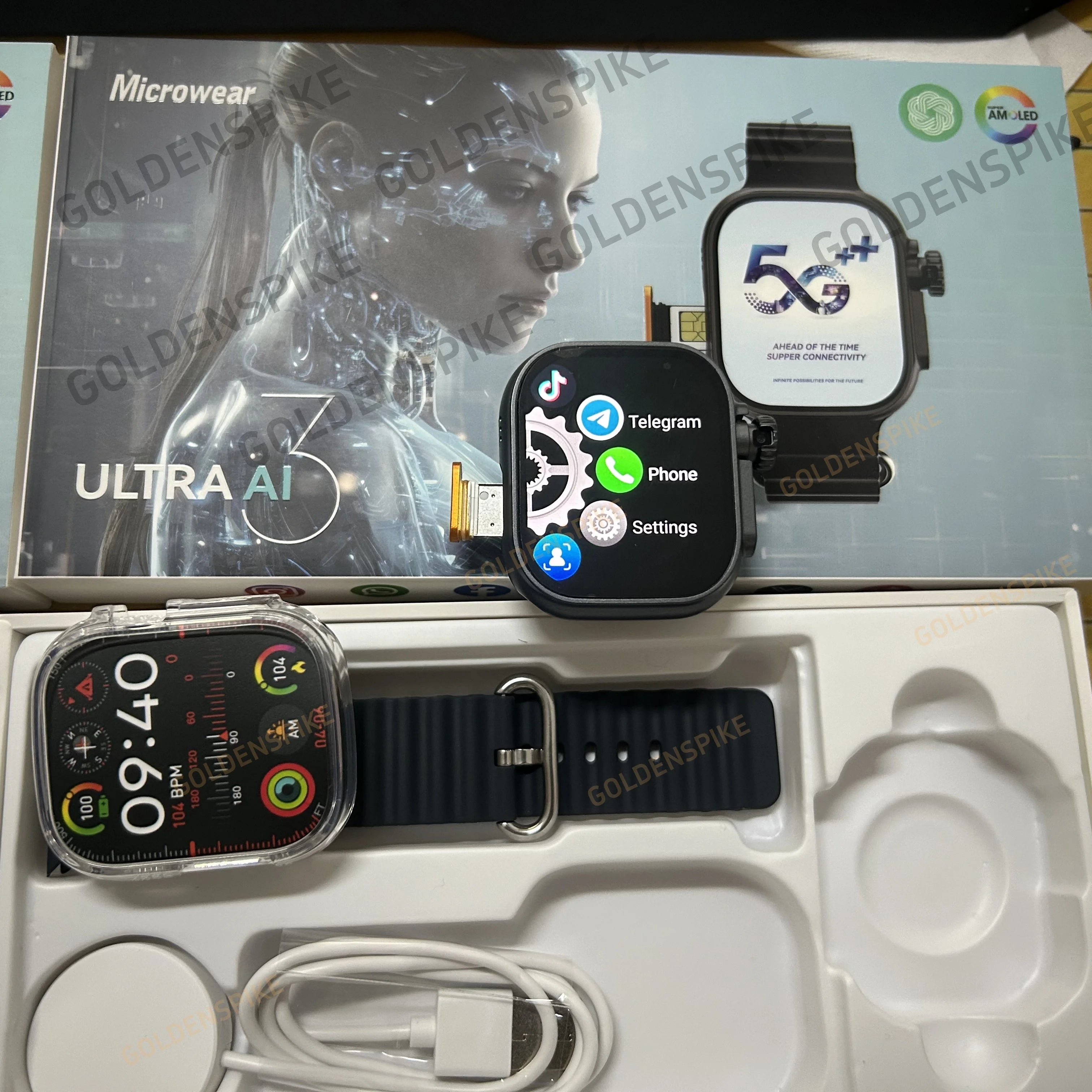 Ultra Ai3 4G Android Smartwatch | AMOLED GPS Rotating Camera