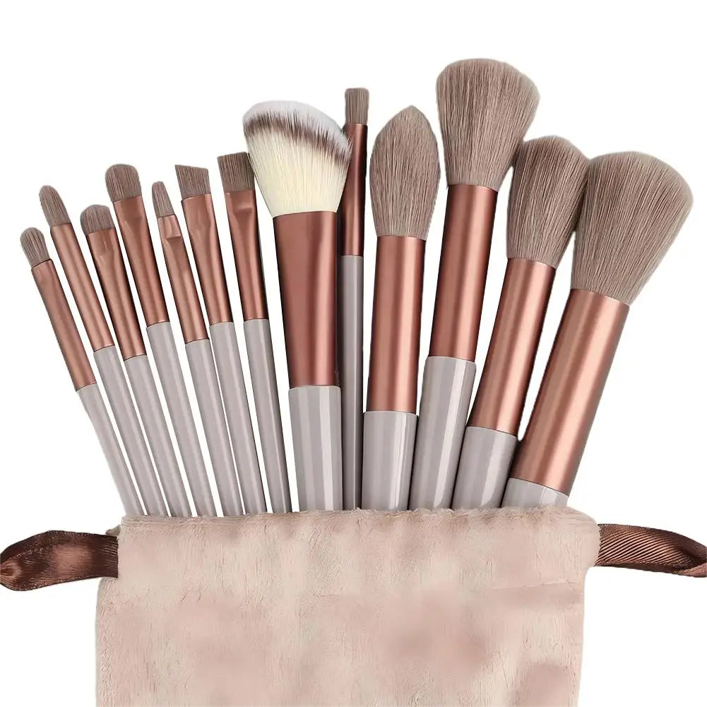 13-Piece Professional Makeup Brush Set with Soft Bristles & Pouch Makeup Brush Set Oasis Select 13pcs