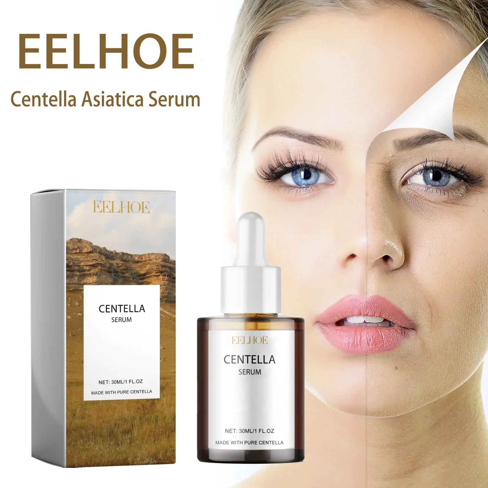 Centella Asiatica Serum 30ml Korean Skincare for Face Hydrating Calming Redness Relief Vegan Sensitive Face Essence Skin Care Oasis Select