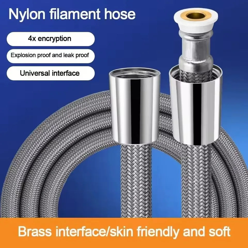 Bathroom Nylon High Pressure Flexible Smooth 1.5/2.0 Meter Shower Hose Flexible Handheld Anti Winding GI/2 Universal Pipe Tube Oasis Select