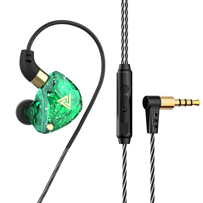 QKZ CK5 FiLe Wired Earphone Professional Gaming And Sports Noise Cancelling Headphones with Microphone HiFi Music Earphone Oasis Select QKZ SK8 Green