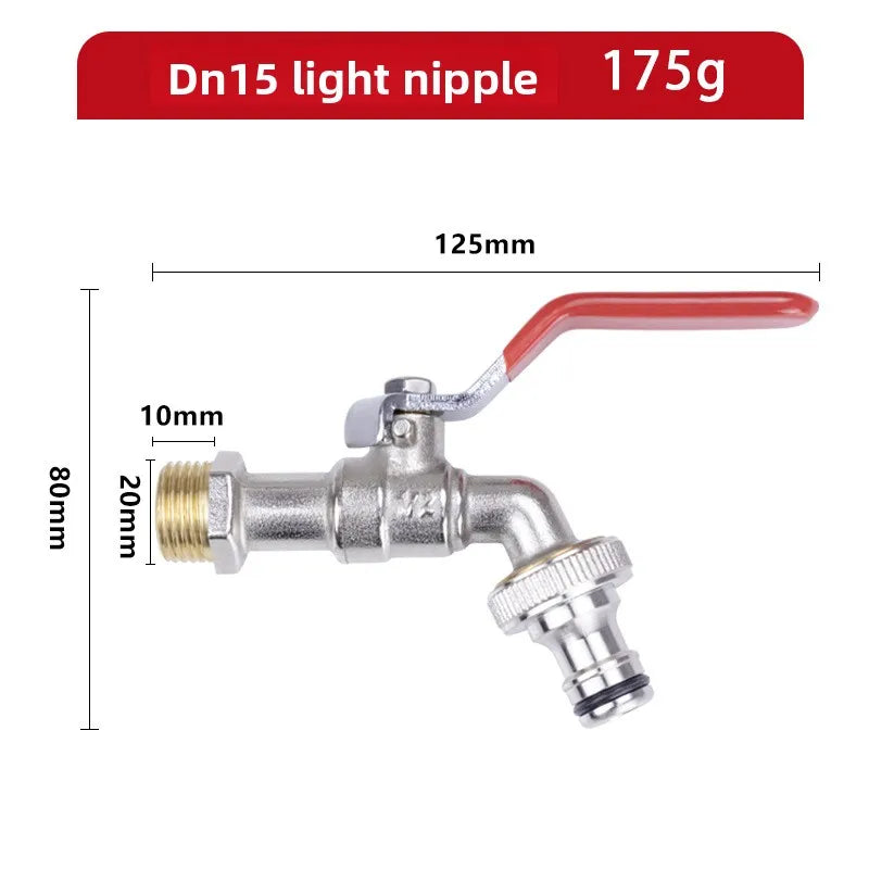 1/2inch Garden Irrigation Brass Faucet IBC Tank Water Tap Single Outlet Valve Replacement Antifreeze Outdoor Balcony Accessories Oasis Select DN15 A 1