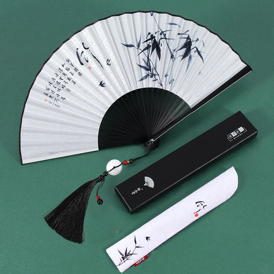 Ancient Folding Fan Black Dragon Fan Chinese Style Summer Hanfu Folding Fan Oasis Select 16 8 inches