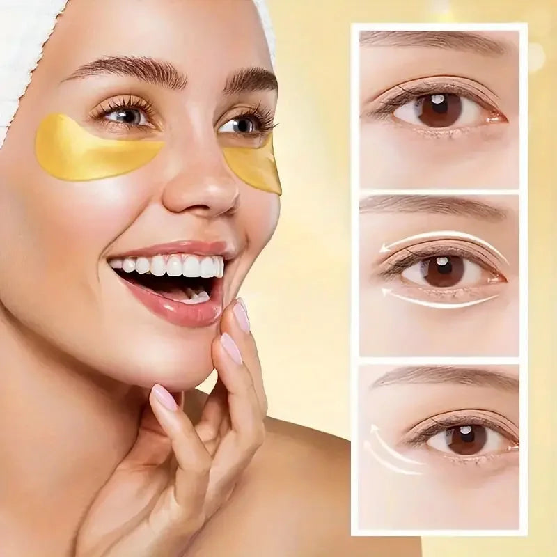 24K Gold Collagen Eye Mask Anti Dark Circles Eyes Bags Moisturizing Anti-Wrinkles Eye Patches Eyes Skin Care Products Oasis Select