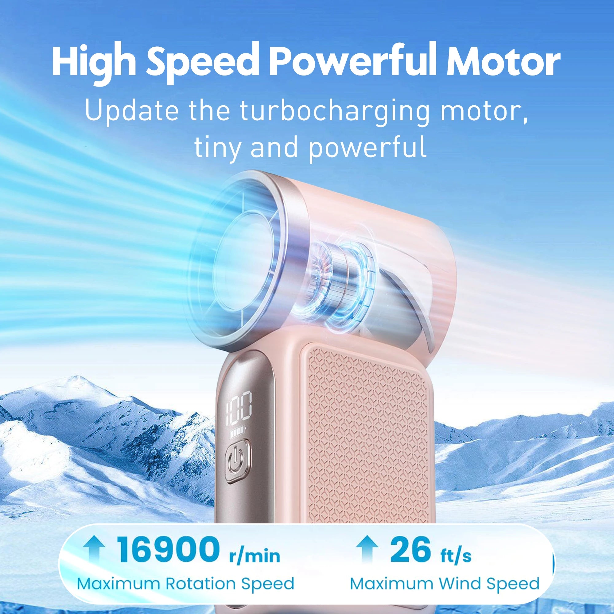 Long Lasting Turbo Mini Handheld Fan USB Rechargeable Portable Outdoor Small Fan High Speed Powerful Airflow Cooling Gadget Oasis Select