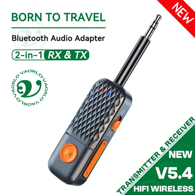 2-In-1 Wireless Audio Adapter Bluetooth 5.4 Receiver Transmitter 3.5mm AUX Lossless Sound MIC For Car Speaker TV PC Airplane Oasis Select T90