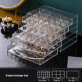 1pc Jewelry Drawer Storage Box, Transparent Display Box, Earring, Ring, Necklace Organizing Container with Compartments Oasis Select 5 layers - 79 grids