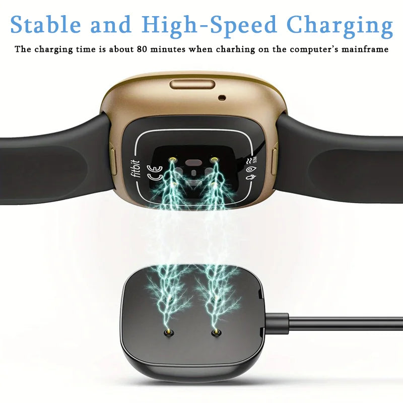 Magnetic USB Charger for Fitbit Versa 4, Versa 3, Sense & Sense 2 Smartwatch Charger Oasis Select