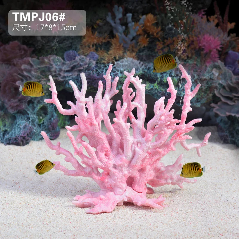 Betta Fishbowl Ornaments Large Coral Reef Stone Island Pet Artificial Aquarium Terrarium Resin Hideout Aquario Plant Accesories Oasis Select Style 28