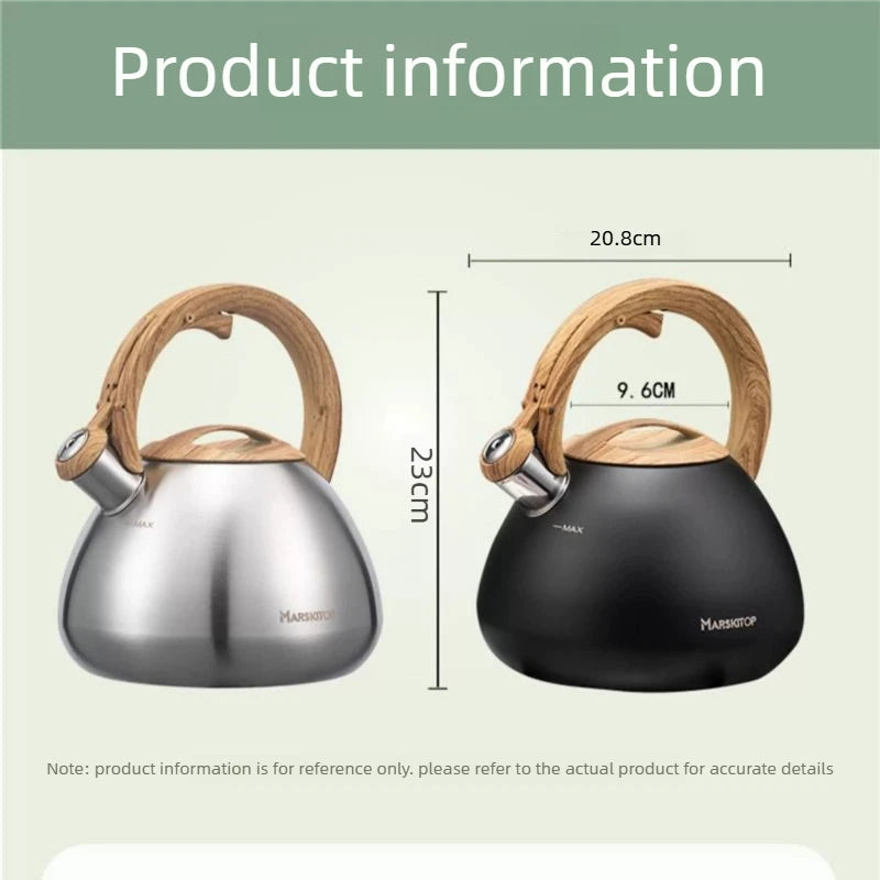 Stainless Steel Whistling Kettle Household Large Capacity Water Boiler Suitable for Gas and Induction Cooker Oasis Select