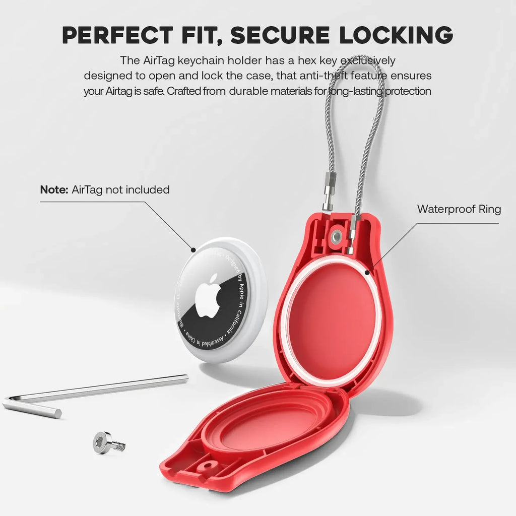 Waterproof Apple AirTag Case with Steel Cable Keychain Holder AirTag Protective Case Oasis Select