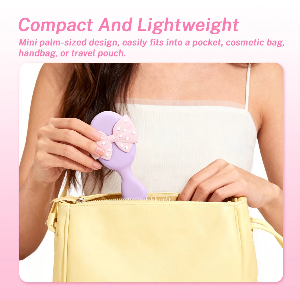 Mini Polka Dot Bow Air Cushion Hair Brush – Detangling Comb
