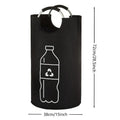 82L Empty Bottle Storage Basket Folding Kitchen Wastewater Bottle Collector Bag With Aluminum Handle Large Capacity Bin Oasis Select Black