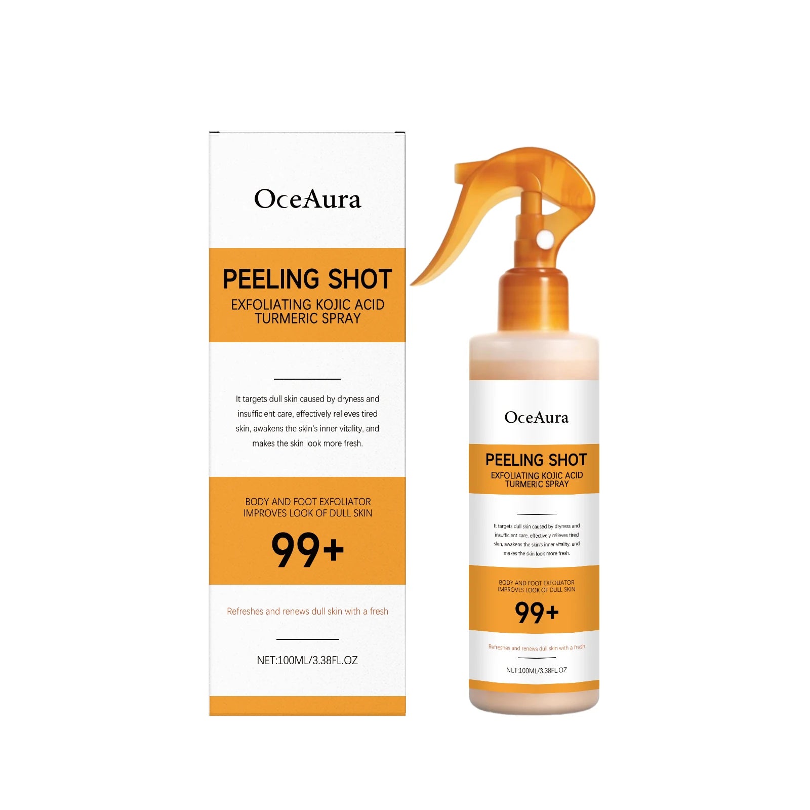 Kojic Acid & Turmeric Brightening Exfoliating Spray 100ml Exfoliating Body Spray Oasis Select 100ml boxed