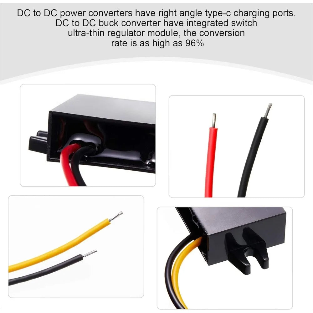 12V To 5V 3A Buck Converter Module Reduced Voltage Regulator Car Power Output Power Adapter Wire Interface For Car LED Display Oasis Select