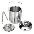 Stainless Steel Ice Bucket with Lid & Tongs | 1.3L Bar Cooler