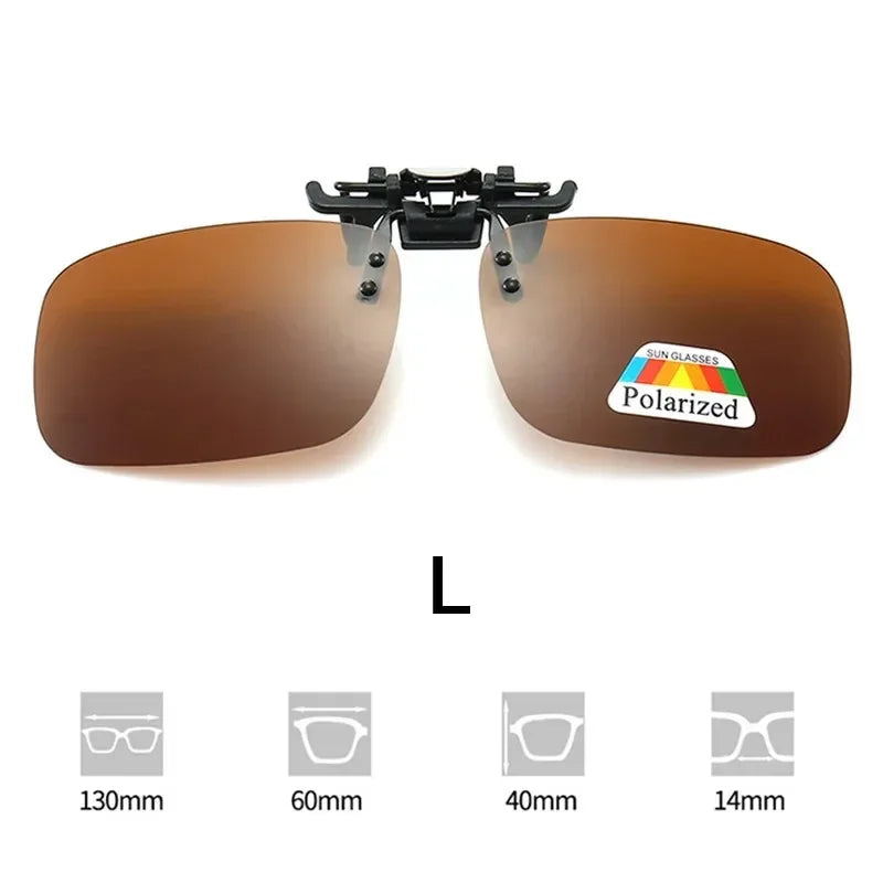 1/2/3/4pcs Polarized Glasses Clip Driving Night Vision Eyeglasses UV400 Outdoor Shades High Definition Sun Glasses Clips Oasis Select Brown L x1Pc
