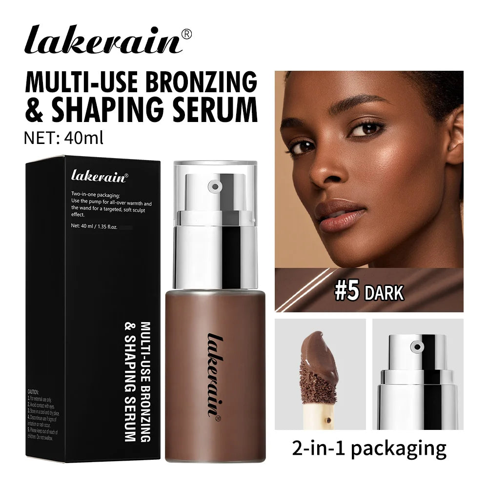 Lakerain Contouring Shaping Serum Long Lasting Nature Bronzing Foundation Deep Moisturizing Brighten Facial Contouring Concealer Oasis Select Dark