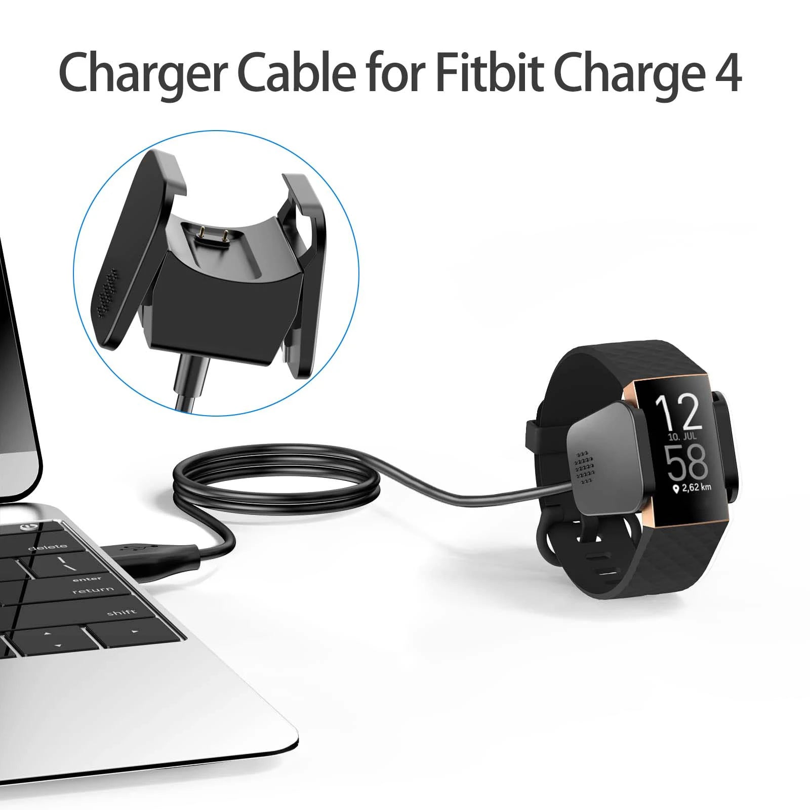 USB Charger Cable for Fitbit Charge 4 – Dock Adapter Fitness Tracker Charger Oasis Select