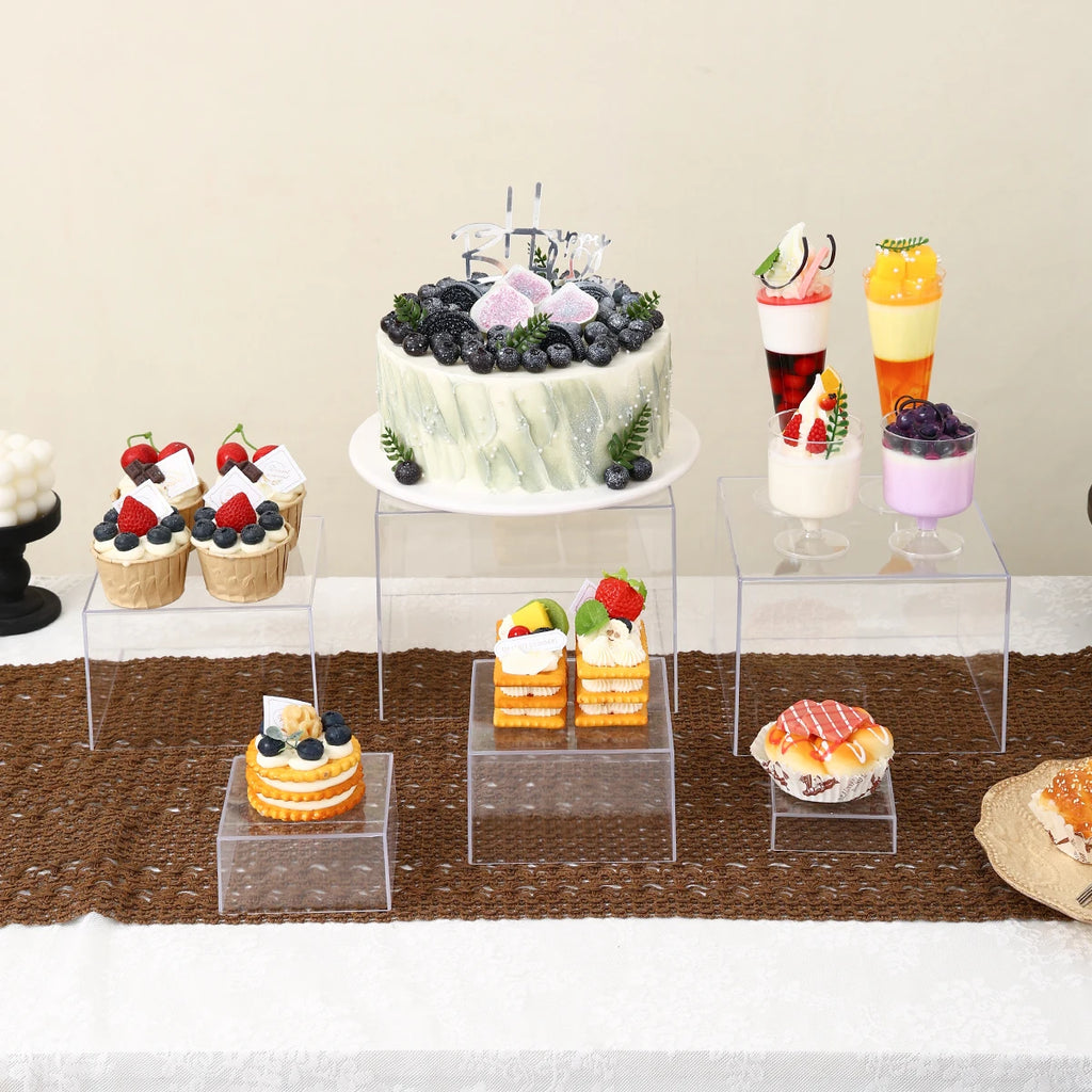 5pcs/6pcs acrylic white/transparent cake display rack suitable for business birthday banquets, weddingsholiday decoration racks Oasis Select