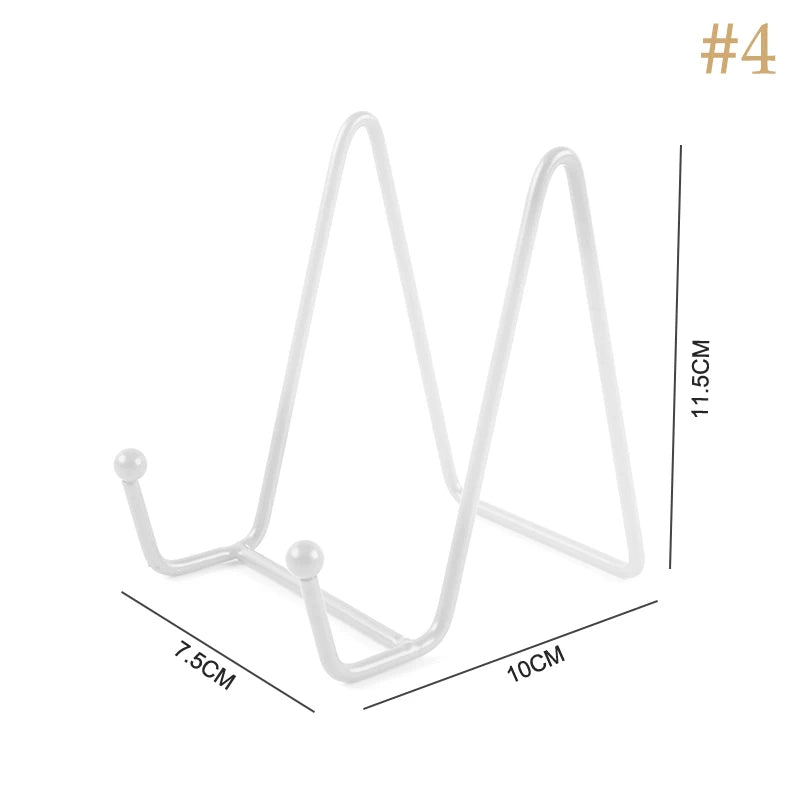 1pc Plate Display Stand Picture Easel Metal Plate Stands Holder Display Pictures Frame Photo Decorative Plate Dish Tabletop Arts Oasis Select 4