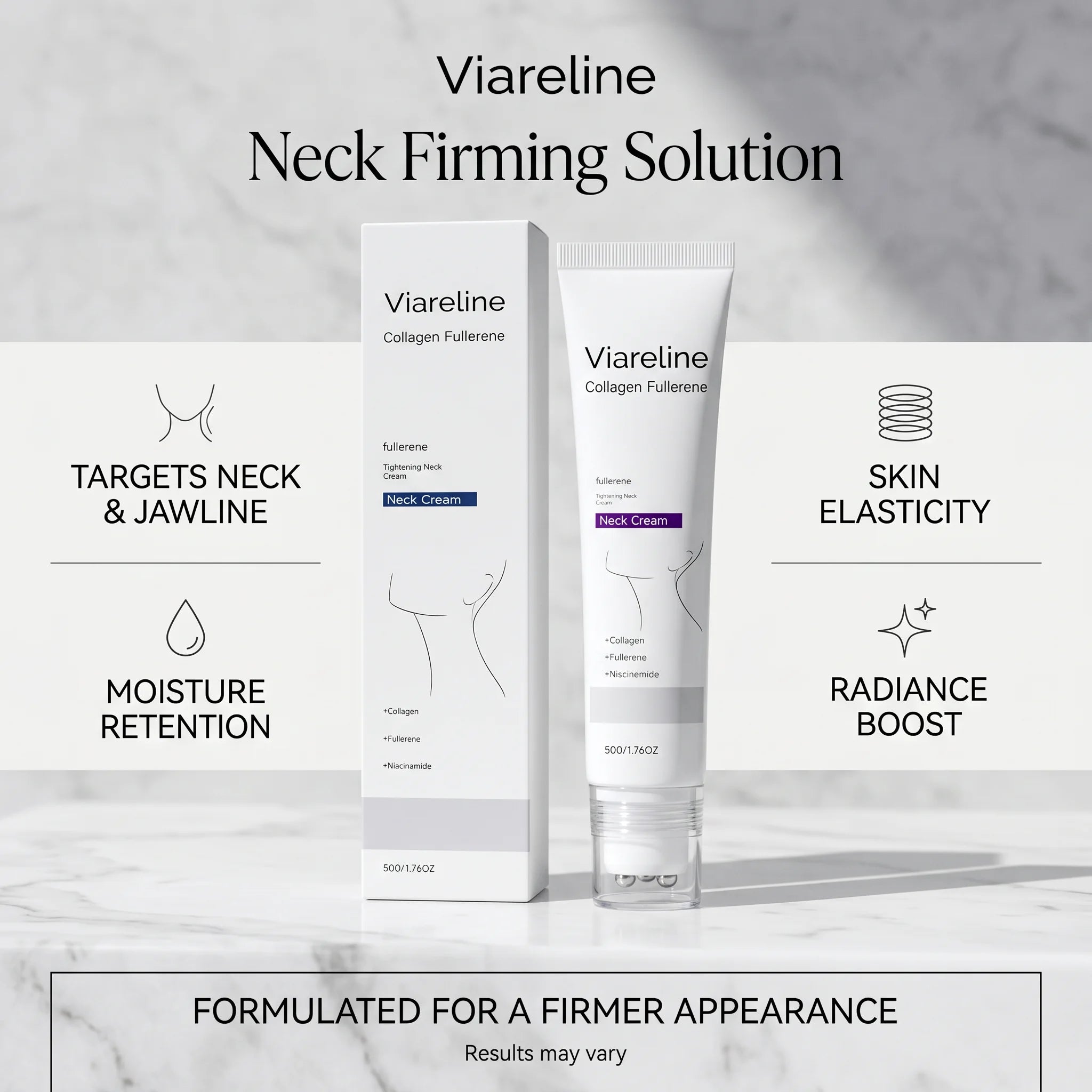Collagen Neck Cream Roller Massage Tightening Neck Cream Reduce Neck Lines Reduce Double Chin Firming Lifting Brighten Skin Care Oasis Select