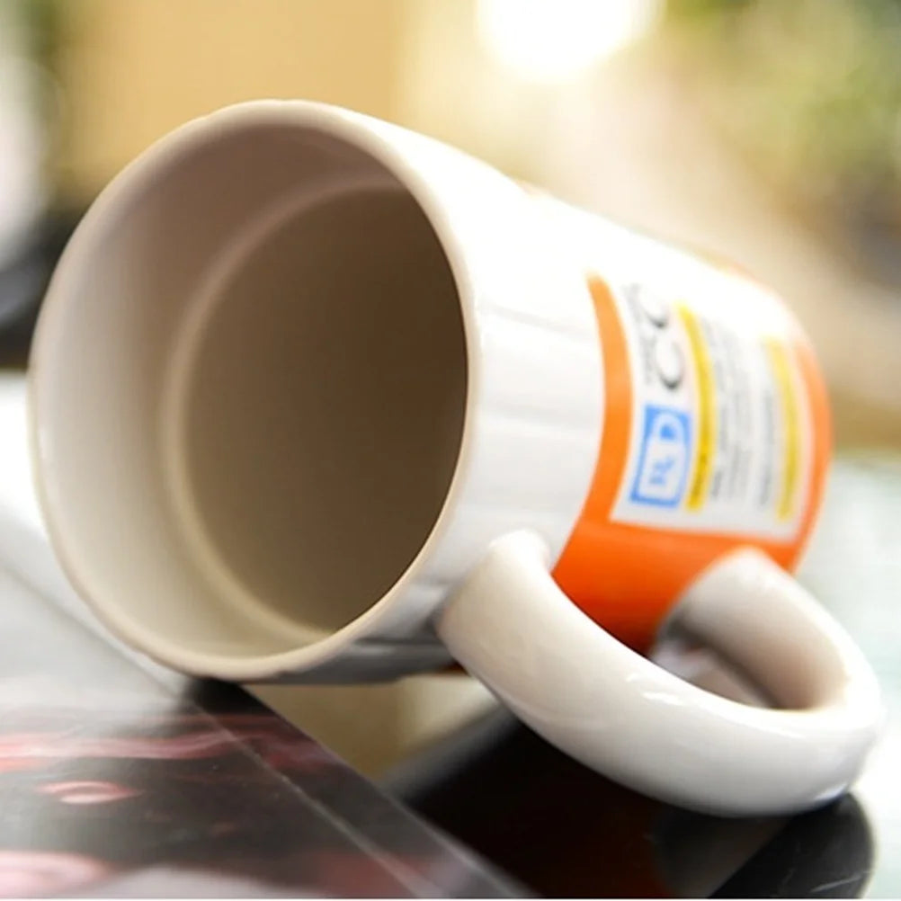 Creative Ceramic Coffee cup Medicine Bottle Mug Breakfast Milk Pot Office Tea Set espresso cups Gift for Friends Families Oasis Select