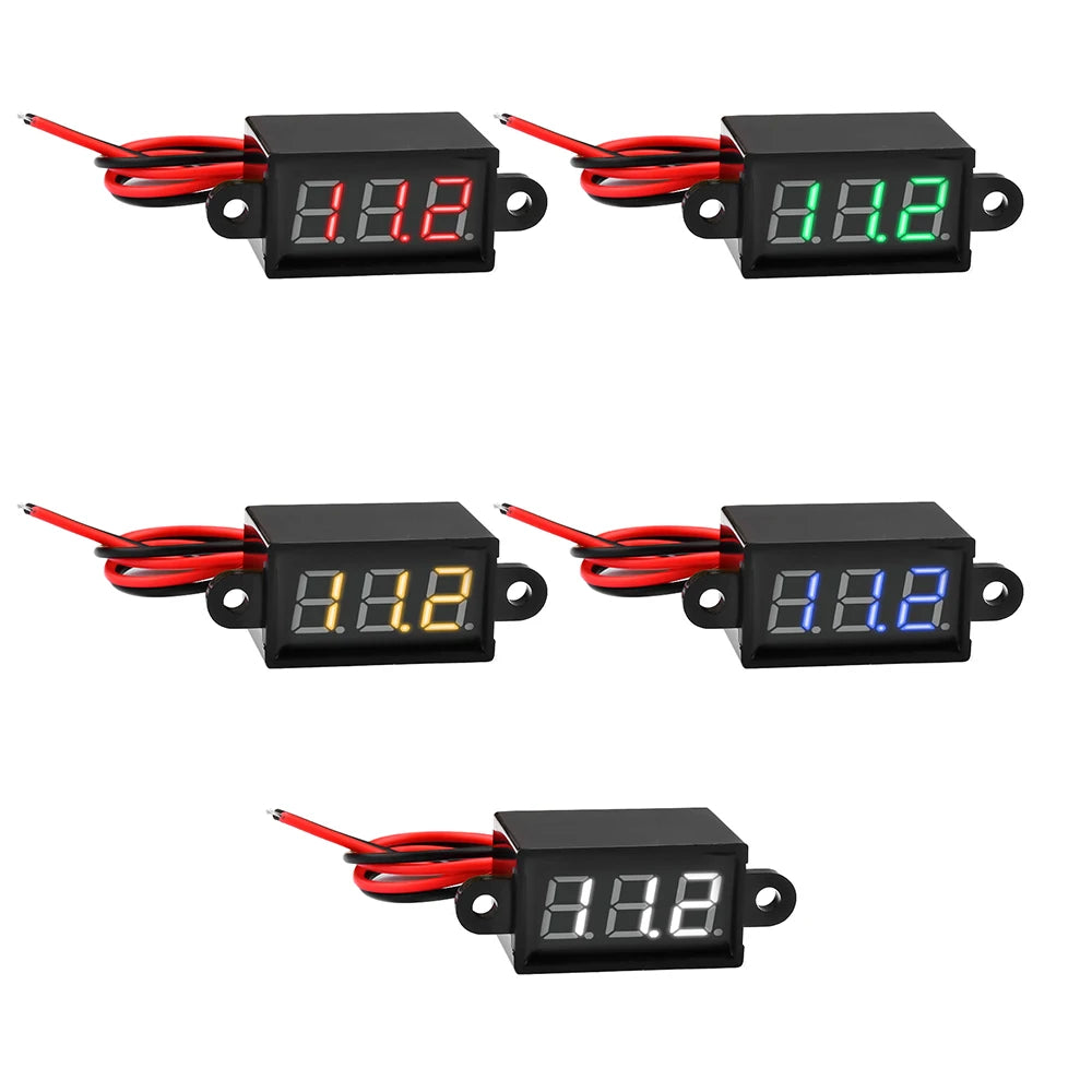 DC 3.0V-30.0V Digital Car Voltmeter Automotive Voltage Meter Waterproof 12V 24V Motorcycle Vehicle LED Display Voltage Tester Oasis Select