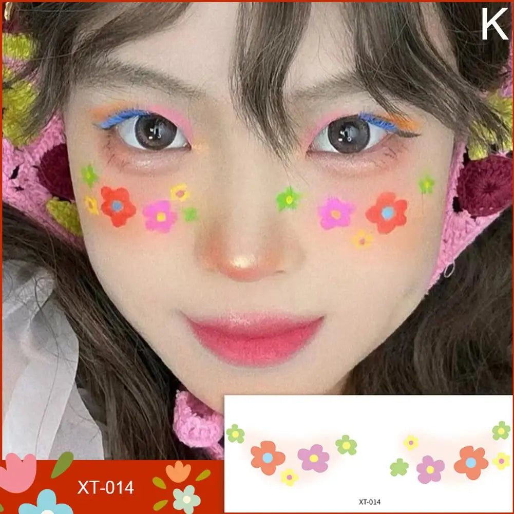 Love Heart Face Temporary Tattoos – Waterproof Party Stickers Temporary Face Tattoos Oasis Select K