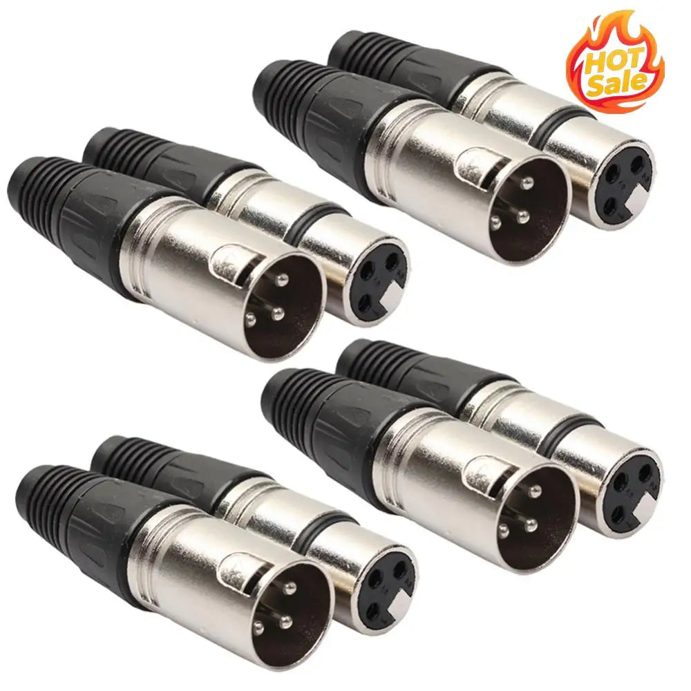 8pcs 3Pin XLR Female Male Socket Panel Mount Chassis Plug Connectors Adapters Oasis Select