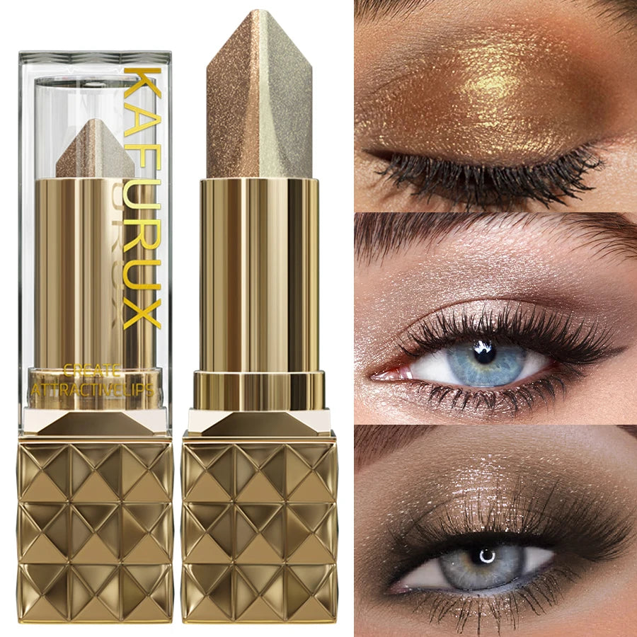 KAFURUX Waterproof Dual-Tone Eyeshadow Stick – Shimmer Brown
