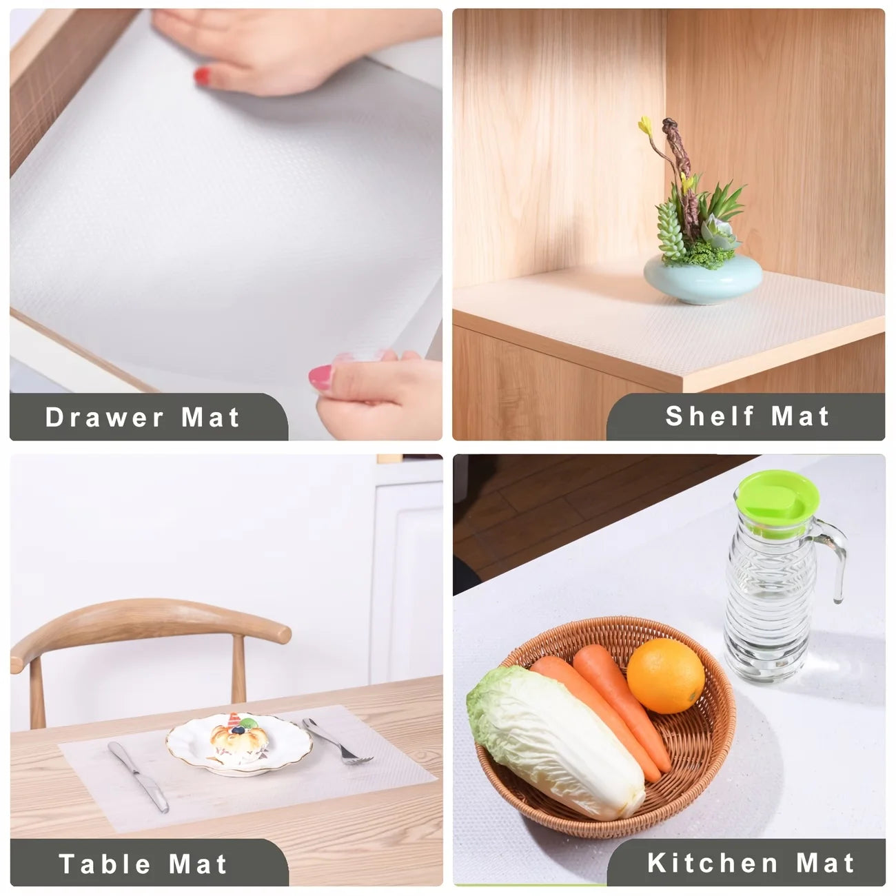 Waterproof Non-Slip And Easy-To-Clean EVA Dotted Drawer Mats Are Suitable For Moisture-Proof Storage In Kitchen Cabinets. Oasis Select