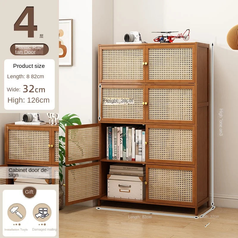Bookcase with door, multi-layer storage rack, seam storage cabinet, living room display cabinet, bookshelf Oasis Select 82cmC
