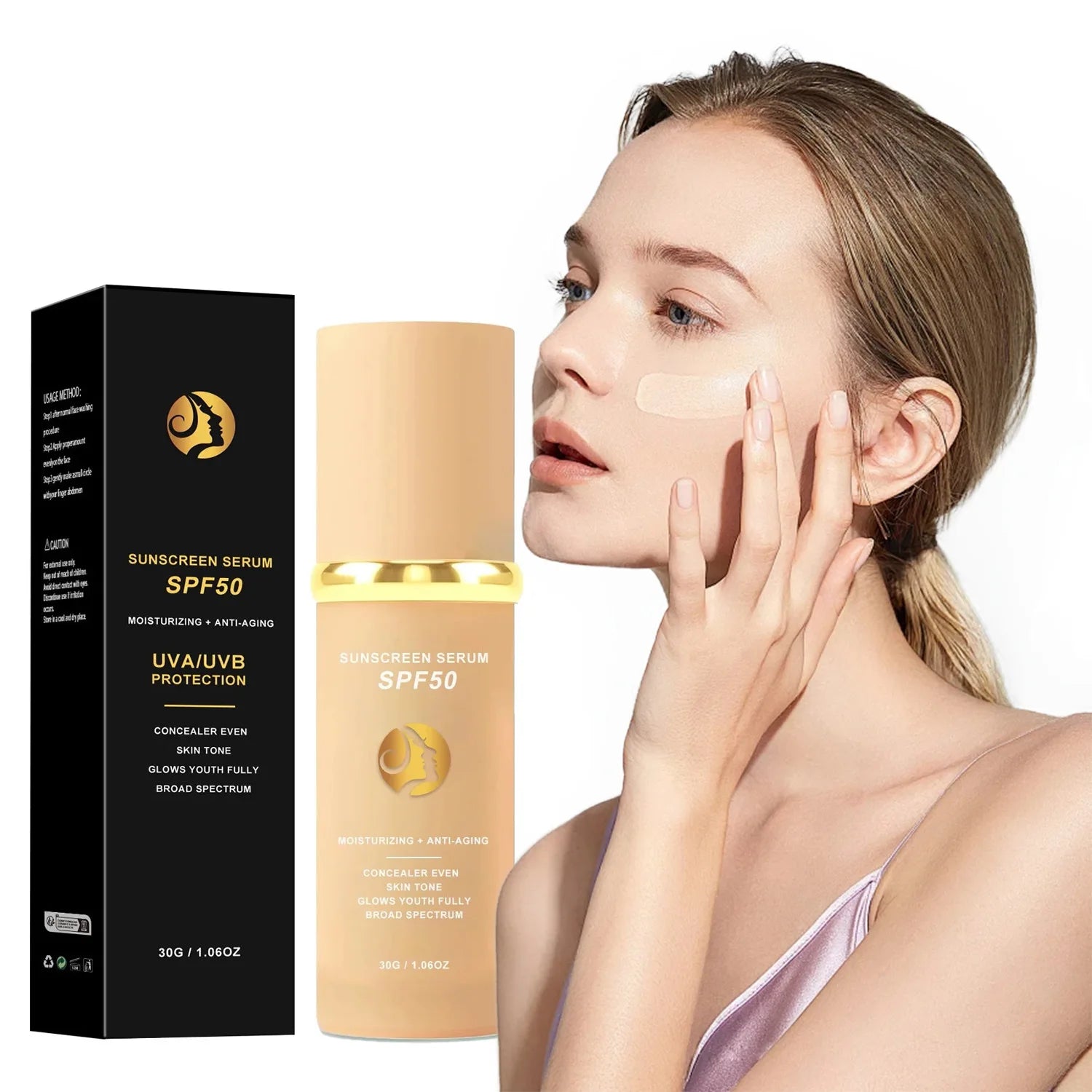 4-in-1 Foundation Liquid Makeup 4 In 1 Foundation Light Spectrum Sunscreen Serum Liquid Hydrating Full Coverage Concealer SPF 50 Oasis Select