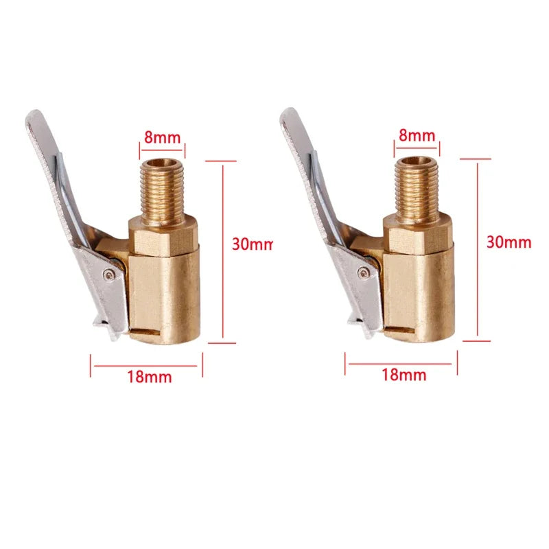 1/2/4pcs New Advanced Car Tire Air Chuck Inflator Pump Valve Connector Clip-on Adapter Car Tyre Wheel Valve For Inflatable Pump Oasis Select 2 Screw thread