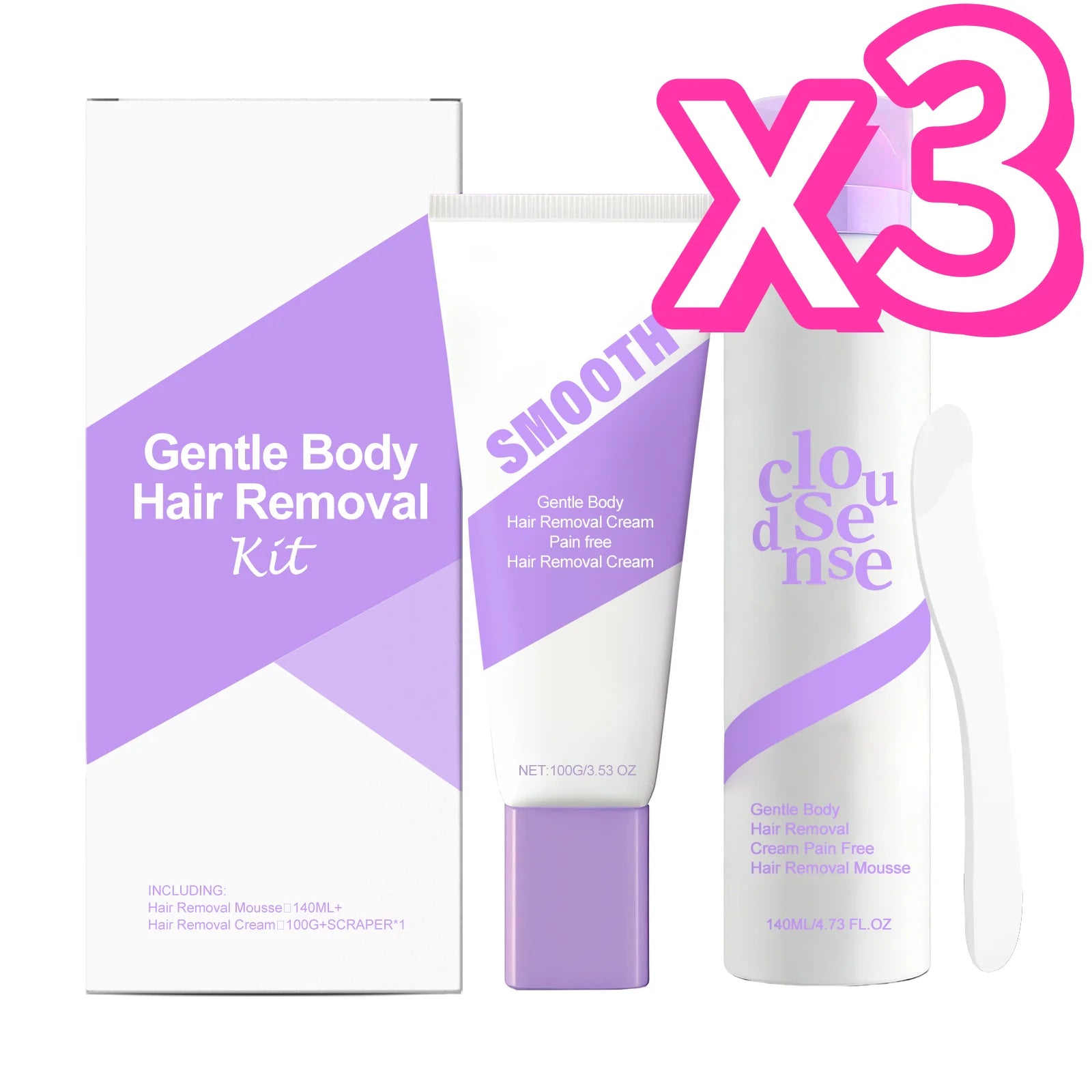 Smooth Body Hair Removal Kit Painless Removal Effective Repair After Shave Discomfort Easy Operate Full Body Use Hair Remove Set Oasis Select 3 Set