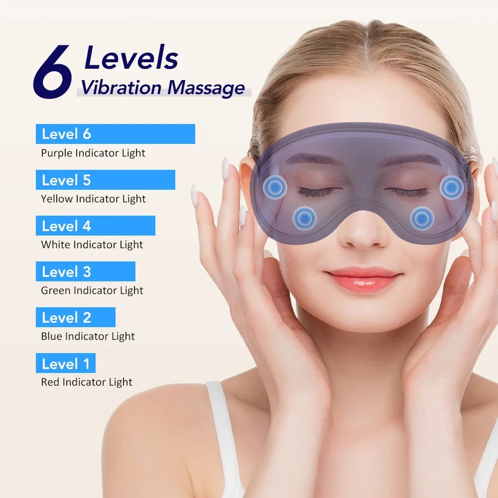 3D Heated Eye Mask – 5 Heat Levels & 6 Vibration Modes