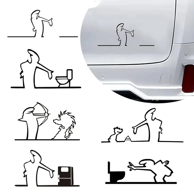La Linea Minimalist Line Art Car Sticker & Wall Decal