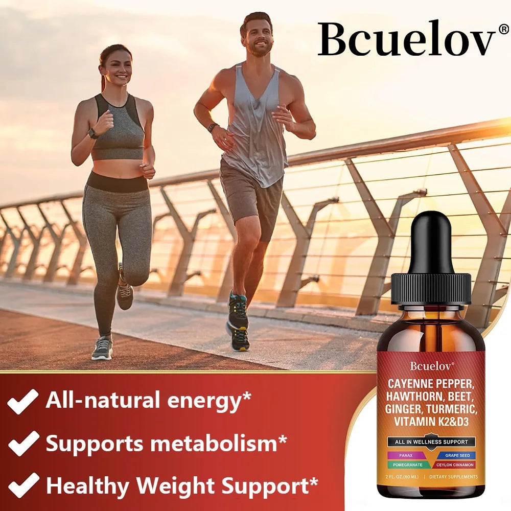 Cayenne Pepper Liquid Drops – D3 K2, Turmeric & Ginseng Blend