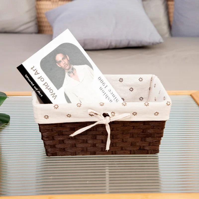 Enlarged Storage Basket, Paper Rope Woven Basket Hollowed-out Storage Basket Toys Cosmetics Entrance Key Storage Basket Woven Oasis Select