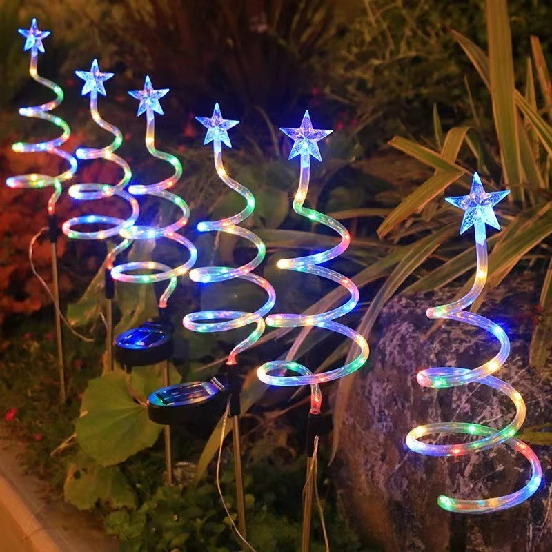 Led Solar Floor Insert Lights, Spiral Lights, Christmas Garden Lawn Camping Lights, Warm Light Atmosphere, Party Decorations Oasis Select